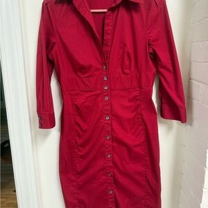 Express Red Long Sleeve Dress